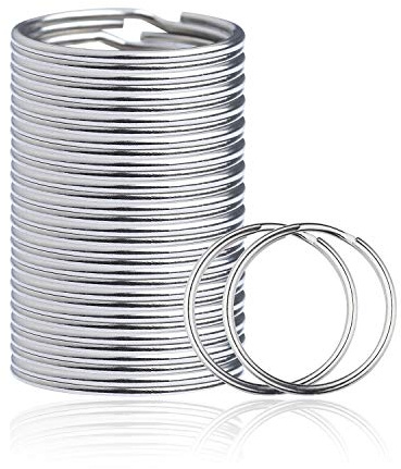 VEIWO 100 PCS Round Key Rings, Sturdy Nickel Plated Metal O Rings Split Keychain Rings for Home Office Car Keys Organized (Silver, 1 Inch) (100)