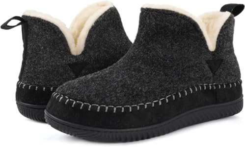 ZIZOR Womens Fuzzy Moccasin Slippers UK6 Black