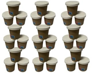 Nicoletti 100/500 / 1000 Bicchieri di Carta avana Bicchiere in cartoncino Monouso ideale per caffè espresso 100 ml / 4 oz altezza 6 cm diametro 62 mm con coperchio in CARTONCINO (1000)