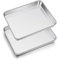 Backblech, Joyfair Edelstahl Groß Kuchenblech Ofenblech 2er Set, 40,5 x 30,5 x 2,5cm, Rechteckige Fettpfanne Backofen für Backen/Braten/Servieren, Rostfrei & Langlebig, Spülmaschinenfest