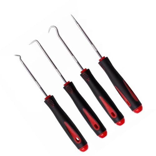Ryaupy 4 Pcs Jeu de Crochets et Tournevis Mécanique de Précision, Crochets Longue Portée, Outil à dégarnir l’Habillage de Porte Extracteur Joint Injecteur, Jeu de Crochets et Tournevis Mécanique
