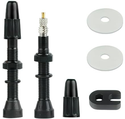 Premium Fahrradventil, 2 Stück Aluminiumlegierung Tubeless 40mm MTB/Rennrad/E-Bike - Luftdichtes Anti-Leck Ventilsystem mit Doppel-O-Ring Dichtung, Universell für Schlauchlos-Reifen (6mm Lochung)