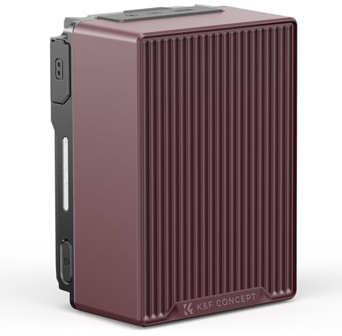 K&F CONCEPT Batterie V Mount 99Wh avec 100W Charge Rapide PD, 14.8V/6700mAh Mini Batterie V Lock avec DC/Double D-Tap/USB-C/USB-A/BP pour Camera, Caméscope, Moniteur Borken Red