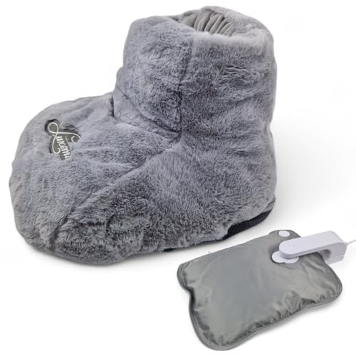 Luxema Calentador de pies eléctrico - Inalámbrico - Lavable - Jarra de Agua Caliente - Gris