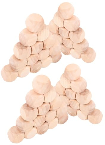 DECHOUS 50pezzi Cubi in Legno Grezzo Vuoti Facce per Giochi da Tavolo Fai da Te Blocchi in Legno Non Finiti per Lavori Artigianali Materiali per Bricolage