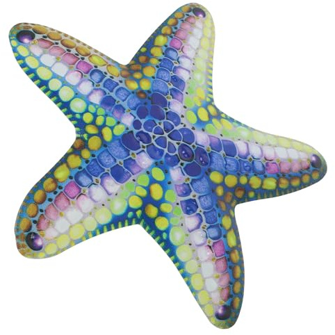 Ciieeo Decoración de Pared de Hierro Azul, Colgante Estrella de Mar Metálico Resistente Oxidación para Decoración Interior y Exterior de Jardín, Manualidades Arte Mural, Ornamento