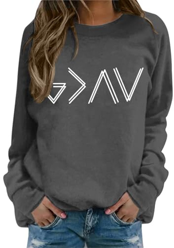 Damsweatshirt, överdimensionerad rund hals, långärmad tröja med fleece-insida för mysiga fritidslook, streetwear stilar