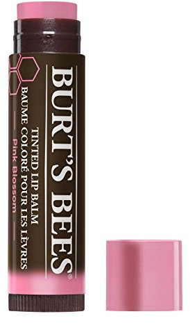Burt's Bees 100% Natural Tinted Lip Balm, Pink Blossom with Shea Butter & Botanical Waxes - 1 Tube