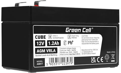 Green Cell® Akku Bleiakku Batterie AGM (12V 1.2Ah VRLA Faston F1) Zyklenfester Sealed Lead-Acid Blei Ersatzakku Solar Solarpanel Batterie Photovoltaik Versorgungsbatterie wartungsfrei Varianten