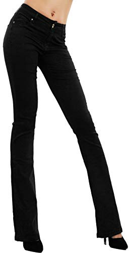 Toocool Jeans Femme Taille Haute Push Up – Pantalon Patte d'Éléphant Évasé F36-M6129 [S, Noir]