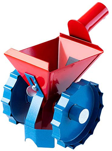 KADAX Esparcidor esparcir abono, Semillas y Sal de Carretera, esparcidor de abono de Acero, sembradora, esparcidor Manual de Semillas para jardín, césped, Resistente a la Intemperie