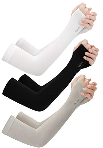 VOSAREA 3 Paar Sonnenschutz Armlinge Arm Ärmel UV Schutz Ärmlinge Arm Sleeves Kühlender Damen Armstulpen für Herren Golf Sport Outdoor Radsport Radfahren
