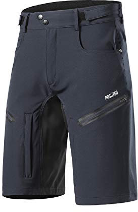 ARSUXEO Herren Fahrrad Kurze Hosen Lockere Passform Radhose mit Feuchtigkeitsableitendem Bund 2006 Dunkelgrau XL