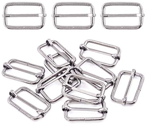 Swpeet 60 anillos de metal de bronce resistentes rectangulares de metal con hebillas de triglides