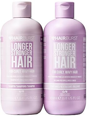 HAIR BURST Wavy & Curly Hair Shampoo and Conditioner Set — Sulfate, SLS, Paraben Free, CGM Approved - Nourishing Amino Acids, Almond Extract & Cherry Oil - Curl Enhancing, Frizz Control & Moisturising