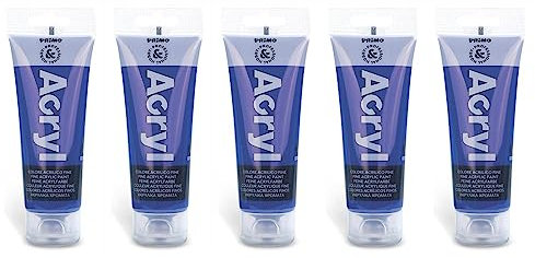 PRIMO Lot de 5 Tubes Soft Plastique 75ml Peinture Acrylique Fine Bleu Outremer 500