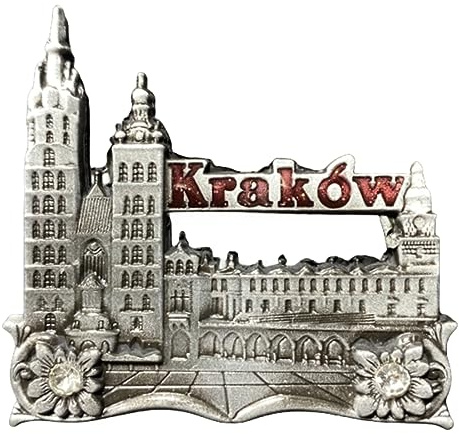 Magnete da frigorifero 3D da viaggio, souvenir di Cracovia, Polonia, attrazioni, decorazione magnetica per frigorifero, collezione artigianale
