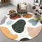 BLONGFA Nordischer Moderner Geometrischer Runder Teppich, Wohnzimmer, Sofa, Schreibtisch, Nachttischteppich, Yogamatte, 3D-Weicher Flanellteppich (Durchmesser 100 cm) Y1169