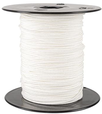 Prorope Rouleau de 50 m de fil de rechange pour store vénitien - En polyester - Ne s'aplatit pas - Plus solide et plus résistant à la déchirure que le nylon et le fil en polypropylène - Blanc - 1,7 mm