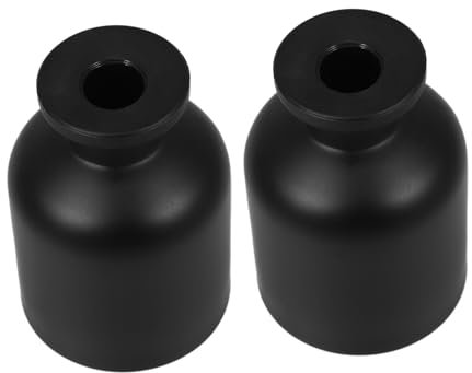 Beavorty Frascos Difusores De Aroma De Vidrio Cilíndrico 2 Unidades 100 Ml Sin Fuego Tonos Mate Negro Frascos Vacíos para Aceites Esenciales Uso Hogar Oficina Aroma Ambiental