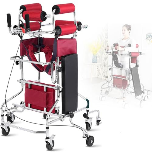 Déambulateurs Adulte Mobiles 8 Roues Avec Siège,Anti-Renversement,Personnes âgées Hémiplégique Cadre Debout De Rééducation,Hauteur Réglable,Aide à La Marche for Personnes Handic