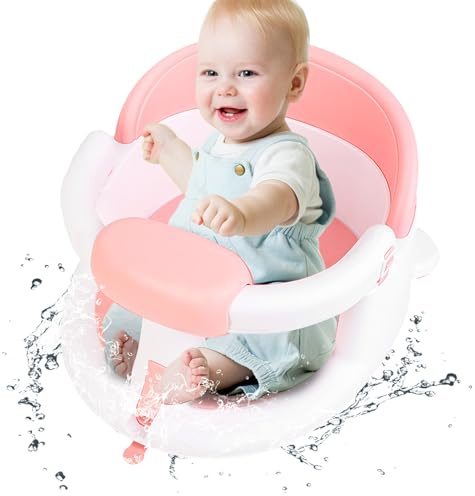 Asiento de baño para bebés con ventosas, asiento de ducha con almohadilla antideslizante para niñas