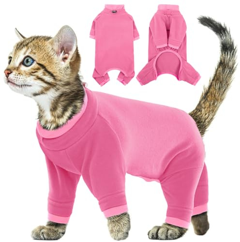 Kattbody med långa ben, kattjacka, vinter, katt, body, långärmad, ingen överdriven benvård, mer (rosa, S)