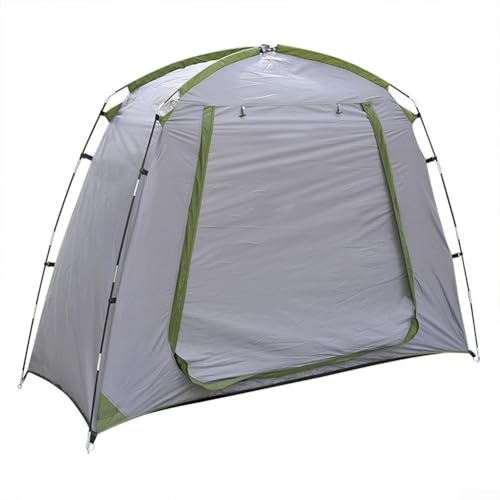 Besshepplo Cobertizo de almacenamiento de bicicletas recubierto de plata al aire libre impermeable tienda de campaña para bicicleta con marco de fibra de vidrio de 7,9 mm, configuración rápida, sin