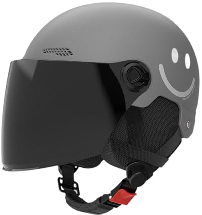 Generic Casco Da Bicicletta con Struttura in PP, Ventilazione Anteriore E Posteriore, Protezione Solare Regolabile, Paraorecchie Removibili, Adatto per Coppie, Grigio