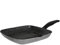 STONELINE Grillpfanne, Ø 32 x 32 cm, Aluguss, Grillpfanne beschichtet mit echten Steinpartikeln, grau, Grillpfanne Induktion und backofengeeignet, Steak Pfanne