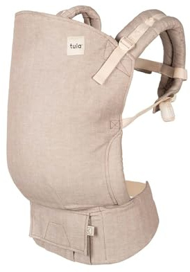 Tula Toddler Linen Baby Carrier for Toddlers, Ergonomic Toddler Carrier Belly Carrier Back Carrier, Sand