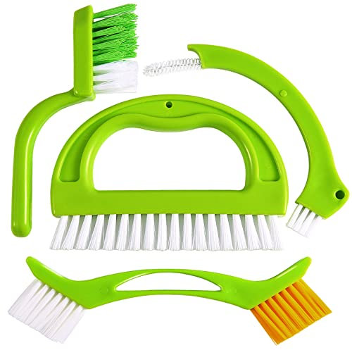 Grout Cleaner Brush - Tile Joint Cleaning Scrubber Brush with Nylon Bristles - Great Use for Deep Cleaning ShowerFloorsWindowBathroomKitchenTrack and Other Household. 4 in 1 Value Pack by DoriHom.