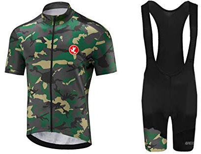 UGLY FROG Milchfaser Kurze Ärmel Radsportanzüge MTB kurzarmtrikot Radtrikot Set Radfahren Kleidung Sommer Fahrradtrikot mit Radhose/Trousers mit Sitzpolster für Herren
