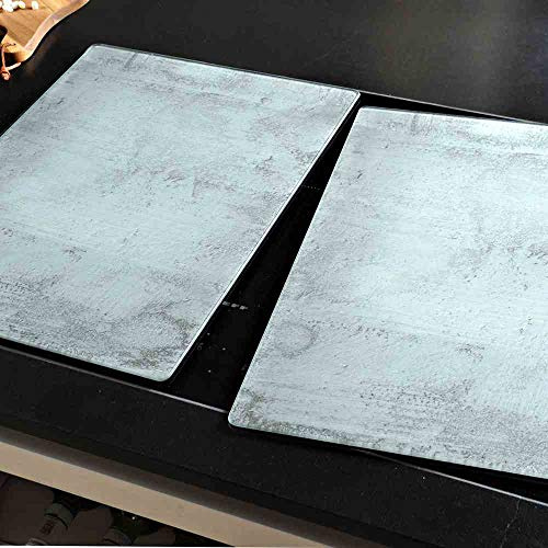 Kesper 366-40 Hob Cover Plate 50 x 38.5 x 0.8 cm Glass, Stone Grey, 2-Piece (1 Set)