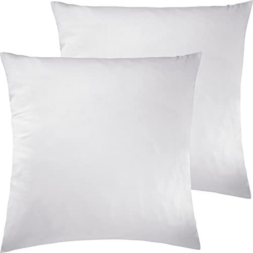 Pure Label 2er Set Mako Satin Kissenbezüge 40x40 cm aus 100% Baumwolle in weiß - Traumhaft weiche Deko Kissen passend zu unseren Bettwäsche Sets