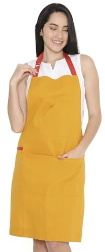 Encasa XO Grembiule Cucina Uomo e Donna | 68x85 cm | Made with Cotone - With Tasche e Porta Asciugamano - Ideale per Casa e Ristorante - Mango