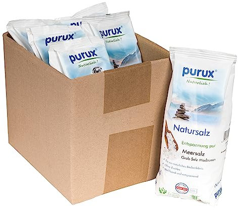 6 x 1 kg Mediterran Badesalz Grob Natur Salz Badezusatz Meersalz