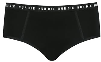 ENDAST DIE periodiska underkläderna allt reglerat trosa, kalsonger, stark blödning, menstruationsunderkläder, ekologisk bomull, tvättbar och absorberande – svart – storlek 32–34