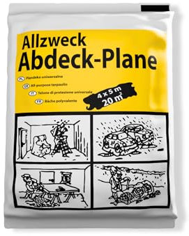 ToolSpace 10er Set Abdeckfolie 4 x 5m PE-Folie Transparente Stark Malerfolie Staubschutzfolie Plastikplane Baufolie Malervlies Tapete Baufolie Allzweck-Folie - Malerplane für Renovierung, Malerarbeit