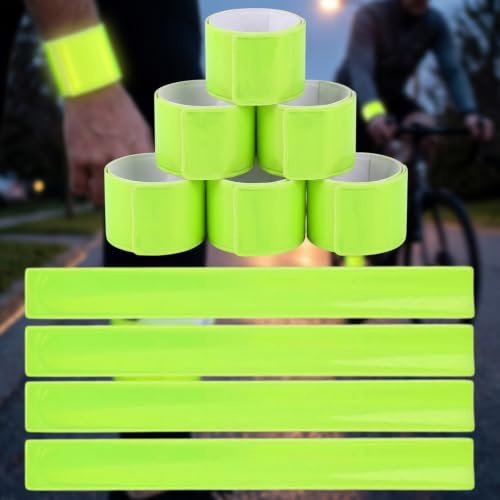 FRTAOOP 10 Pezzi Bande Bracciale Riflettente, 40 cm Bracciale Riflettente, Bande Catarifrangenti, per Jogging e Ciclisti
