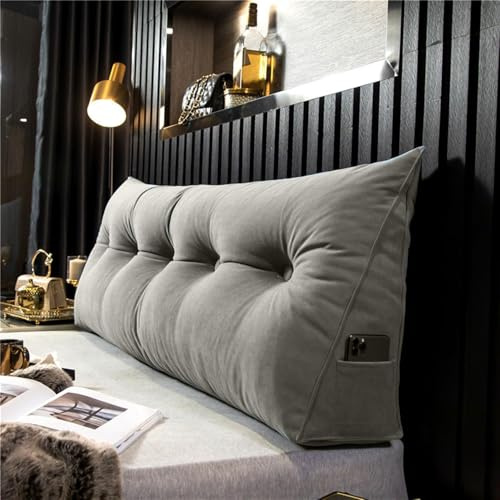 Générique Coussin Compensé Triangulaire, Coussin De Dossier Lecture, Coussin Lombaire en Coin avec Housse Amovible, Housse Lavable pour Lit Et Canapé,002,60 * 50 * 20cm