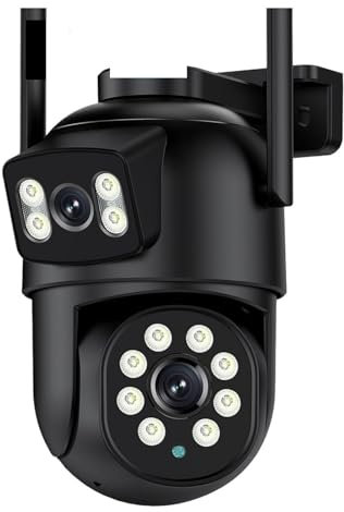 Camera Surveillance, Caméra IP PTZ à Double Objectif 8MP 4K avec Double écran 4MP HD, Zoom numérique 4X, Suivi Automatique, caméra de Surveillance extérieure sans Fil,Sécurité, Antivol(8MP Add 32G Ca
