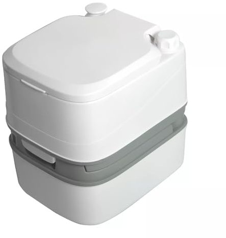 24L Portable Camping Toilet, Compact Flushing Chemical Toilets for Campsite, Hospital, Caravan, Boat w/Carrying Handle and Paper Holder