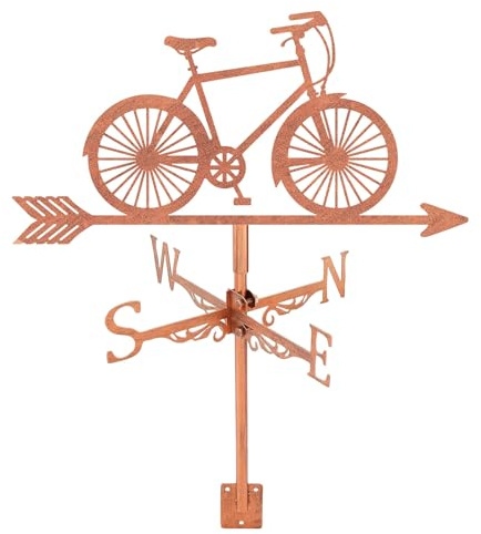 SUPERDANT Wetterhahn Rennräder Fahrrad Metall Wetterfahne Windrichtungsanzeiger Aus Kupfer Dekorative Windrichtungsschilder Wetterfahnen Für Bauernhausschuppen Garten Rasen Dach Koppel
