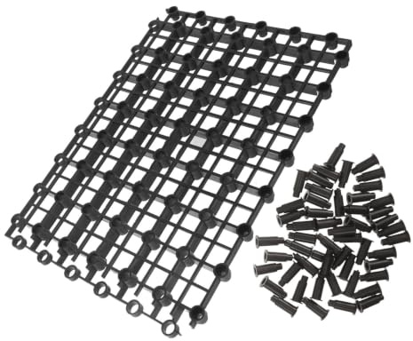 Bassin Rectangulaire en Plastique Noir avec Pieds 14, 8x10x4 Pouces | Structure à Emboîtement Modulaire, Gaps Uniformes, Support de Fond pour Niveaux Multiples et Écoulement Peu Profond