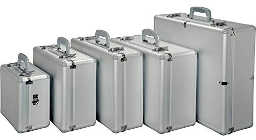 ALUMAXX 45137 Multifunktionskoffer Stratos III, Piloten Koffer Aluminium, Aktenkoffer Alu, Fotokoffer mit Polsterschaum, Pilotenkoffer ca. 46 cm, Silber, Koffer 46 × 36,5 × 14 cm