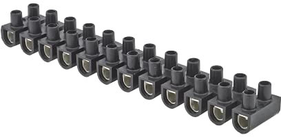Blocs de jonction életriques | Barrières de connexion électrique | Connecteur rapide borne de serrage pour câble | Barrette De Connexion 12 Plots 25 mm ² | Noir | 704060 DEBFLEX