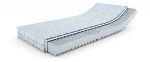 MSS e.K. Aqua VitalFoam 7 Zonen Matratze 140 x 180 x ca. 16 cm (Kernhöhe 14 cm) H3 / 7 Zonen Wellen Kaltschaum mit versteppten Klimafaserbezug waschbar bis 60 Grad