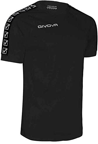 Givova Poly Band - Maglietta a Maniche Corte Unisex - Adulto, Nera, S
