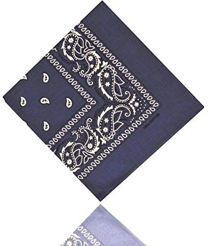 ledermodefashion 3er 6er 12 er Set Bandana Tuch versch Farben 100% Baumwolle Kopftuch Halstuch Nickituch Schal (Dunkelblau)